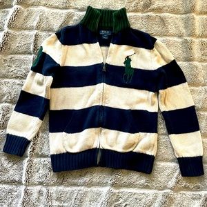 Follow around floral size 8 kids sweater stripes hundred percent cotton